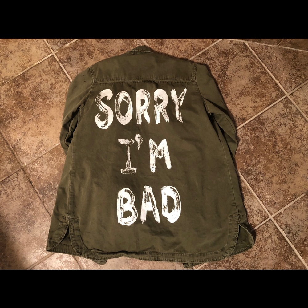 Milania Trump Script "Sorry, I'm Bad" Jacket